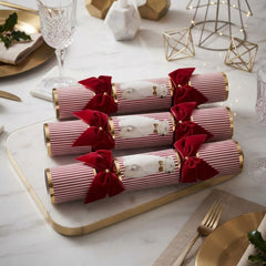 Yvonne Ellen Polar Bear Christmas Crackers Red Festive Party Tableware Set of 6