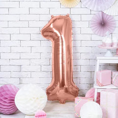 large-foil-rose-gold-number-1-balloon-86cm-birthday-decoration|FB1M-1-019R|Luck and Luck| 1