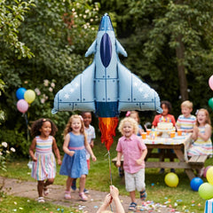 Blue Jet Aeroplane Foil Balloon for Playful Birthday Party Decoration and Decor