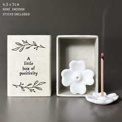 East of India Mini Matchbox – Little Box of Positivity Porcelain Gift Keepsake