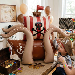 Standing Pirate Ship Foil Balloon for Playful Pirate Birthday Party Decorations