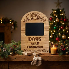 Children's Wooden Santa Christmas Countdown Chalkboard Sign for Festive Family Fun