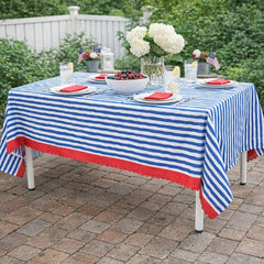 Santex Blue and White Stripped Party Tablecloth Party, 145 x 240 cm