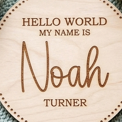 Personalised Welcome to The World Baby Announcement Disc Gift (Size 10 cm)