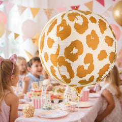 Cheetah Print Foil Balloon Kids Party Decoration Gold 75cm