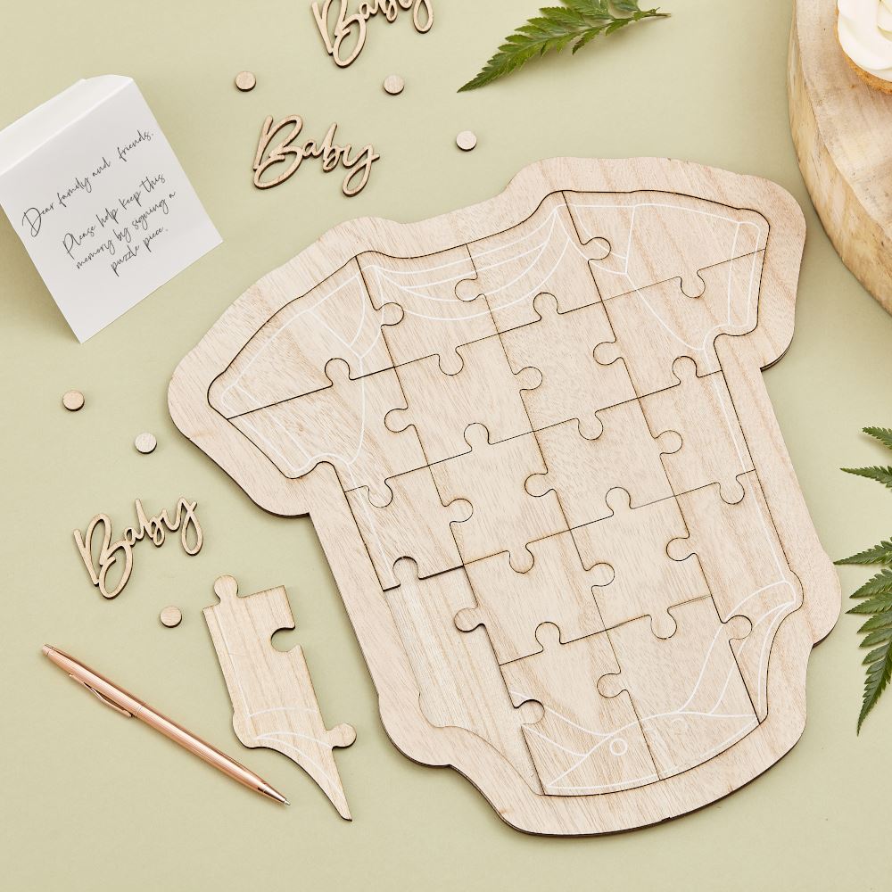 wooden-baby-shower-guest-book-babygrow-keepsake|BAB-126|Luck and Luck| 1