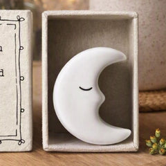 White Porcelain Moon Mini Matchbox Love You to the Moon Meaningful Home Gift