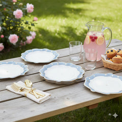 Blue Gold Heart Paper Plates Pack of 8 – 23cm Birthday Party Tableware