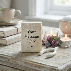 Modern Personalised Porcelain Wishbone Matchbox with Custom Message Keepsake