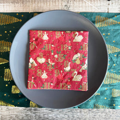 12 Days Christmas Paper Napkins for Cheerful Festive Holiday Table Decor Styling