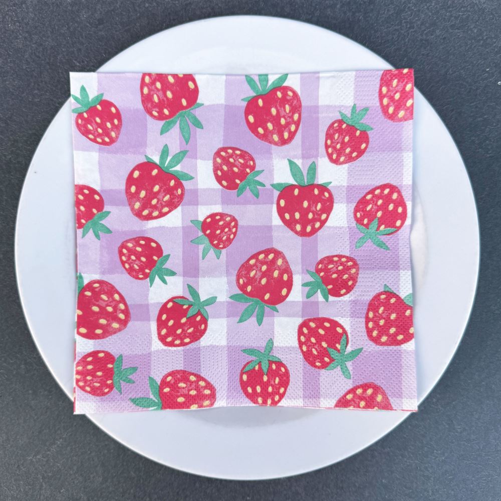 summer-strawberry-fruit-paper-party-napkins-x-20|MELLOW-NAPKIN-STRAWB|Luck and Luck| 1