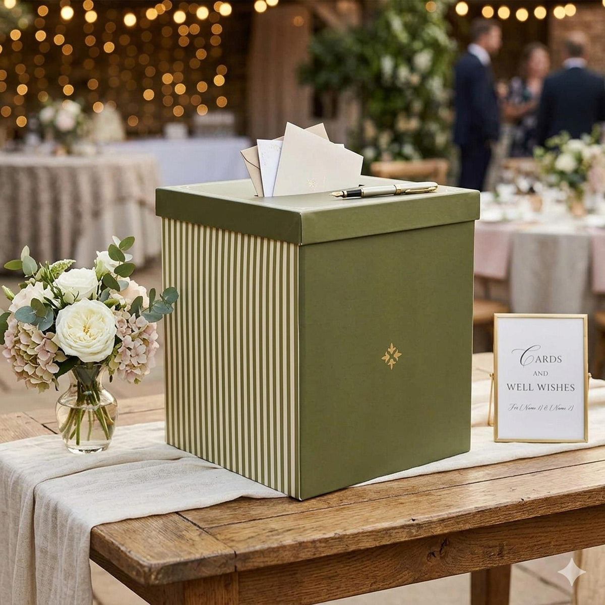 Sage Green Pistachio Wedding Card Box (21 cm x 25 cm)