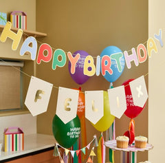 Playful Brights Customisable Birthday Card Banner For Parties (200 cm)