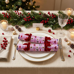 Yvonne Ellen Pink Swan Christmas Crackers Pink Festive Party Tableware Set of 6