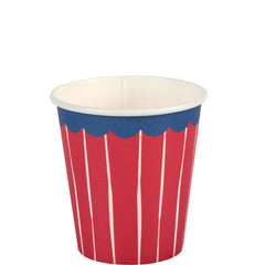 Red Striped Small Paper Party Cups for Birthdays and Celebrations (Pack of 10)
