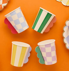 Bright Coloured Let's Party Plates, Napkins and Cups Tableware Set (Party Pack for 8)