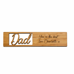 Personalised Dad Wooden Bookmark Father’s Day Gift with Message
