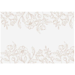 PartyDeco Floral Fabric Table Runner Ivory, Wedding, White
