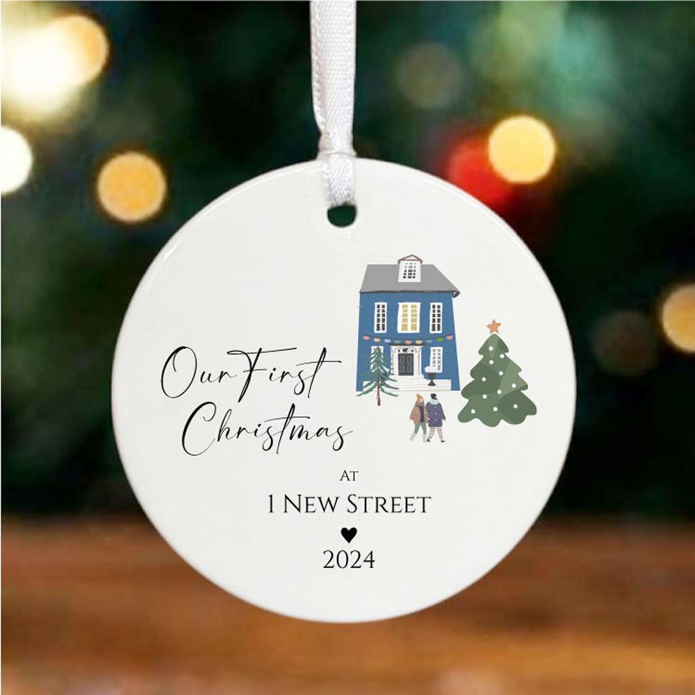 personalised-our-first-christmas-house-bauble-keepsake-gift|LLUVPORC22|Luck and Luck| 1