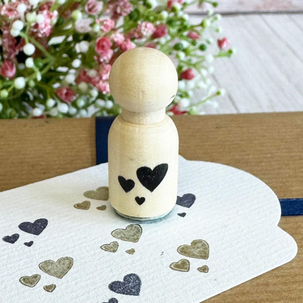 mini-rubber-stamp-3-hearts-craft-stamp|T2C|Luck and Luck| 1