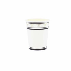 Black White Gold Paper Cups 8 Pack Birthday Party Tableware