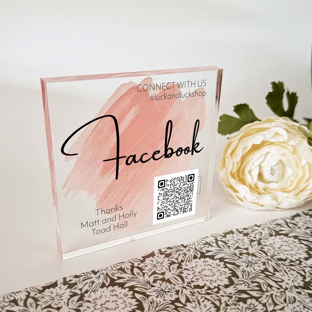 acrylic-block-facebook-social-qr-code-small-business-shops|LLUVABSOCIALF|Luck and Luck| 1