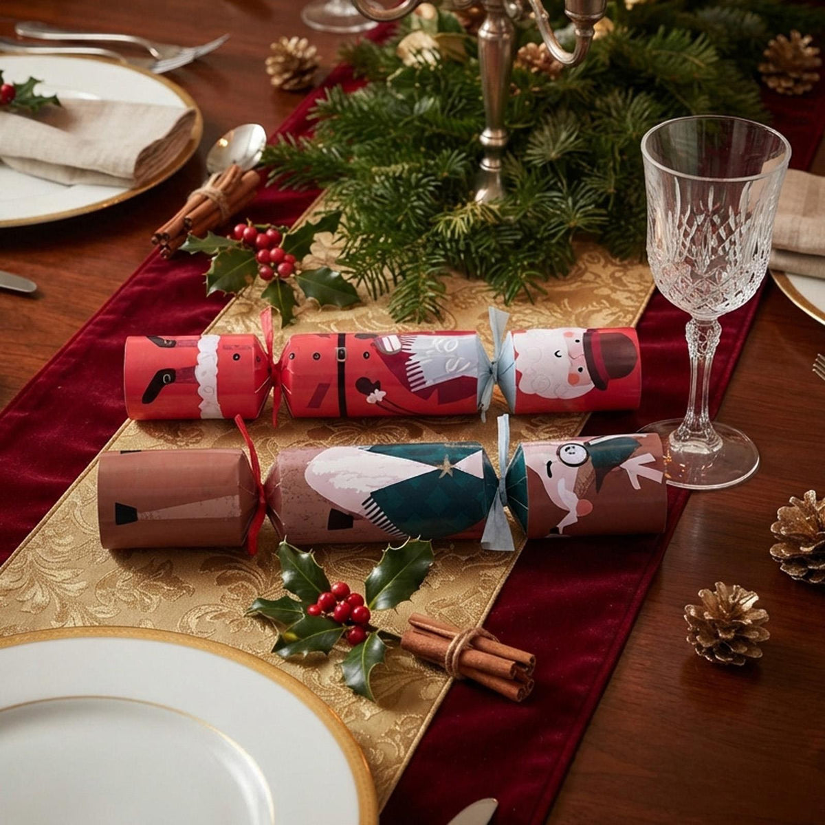 Solve a Mystery Game Christmas Crackers Festive Party Tableware Pack Set of 6