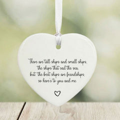 Personalised Friendship Porcelain Heart Keepsake Ornament 7 cm