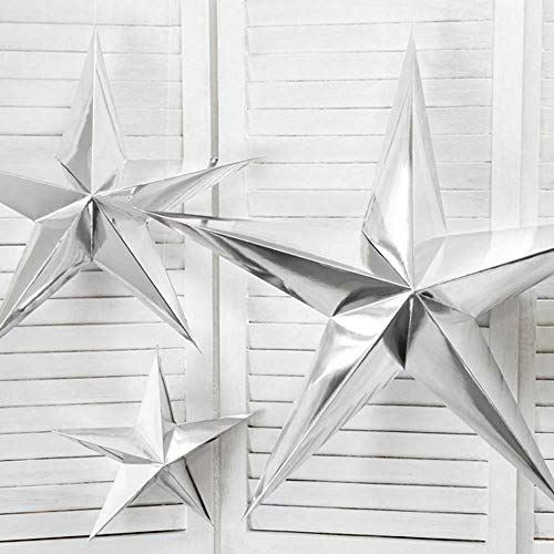 hanging-silver-stars-30cm-45cm-and-70cm-christmas-decoration-set-of-3|LLSILVERSTARSX3|Luck and Luck| 1