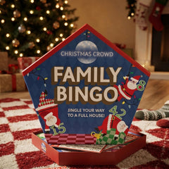 Santa Family Bingo Christmas Party Game Blue Red Cheerful Festive Entertainment