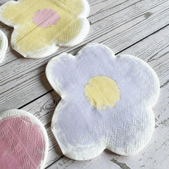 Mixed Colour Flower Paper Cocktail Napkins - Set of 20 Floral Garden Party