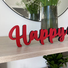 Wooden Happy Diwali Hindu Table Sign Decoration