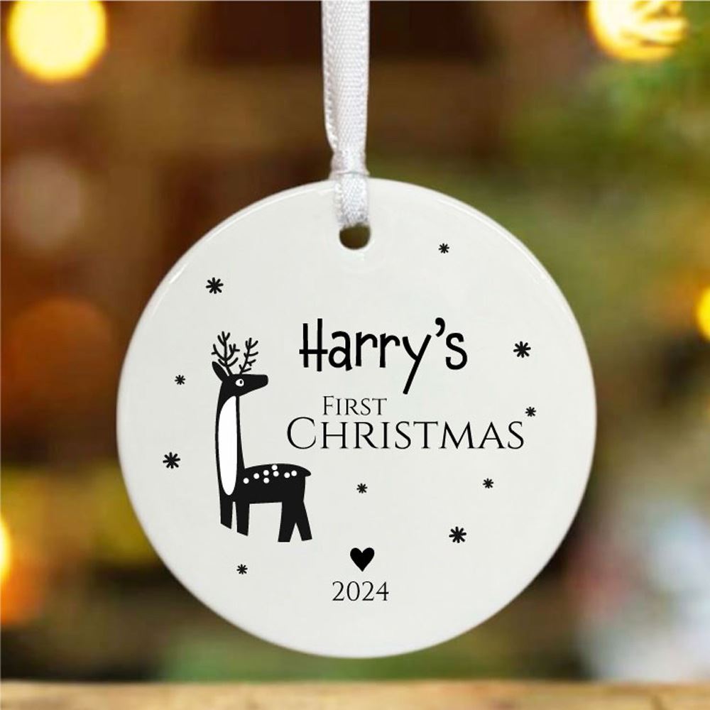 personalised-baby-s-first-christmas-reindeer-bauble-keepsake-gift|LLUVPORC26|Luck and Luck| 1