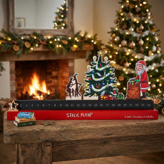 Wood Christmas Advent Slider Stick Man Countdown Green Red Festive Home Decor