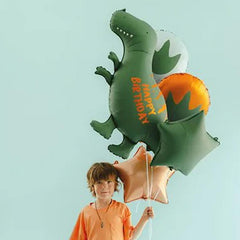 Dinosaur Happy Birthday Foil Balloon Set for Kids Parties 5 Pieces