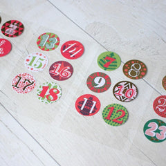 Advent Calendar Stickers | Numbers 1 - 24 Red Gold DIY Christmas Crafts