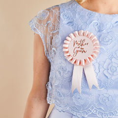 pink-and-rose-gold-mother-of-the-groom-rosette-badge-hen-party|HBSY120|Luck and Luck| 1