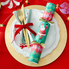 Santa Christmas Crackers with Who What Where Game for Festive Family Parties (Pack of 6)