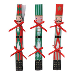 Nutcracker Mini Saucer Christmas Crackers for Festive Table Dining (Pack of 10)