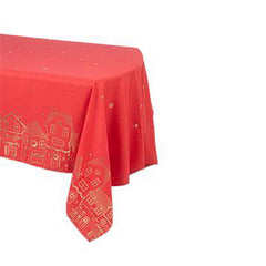 Red Gold Christmas Tablecloth Luxury Festive Dining Party Table Decoration Style 2.4m