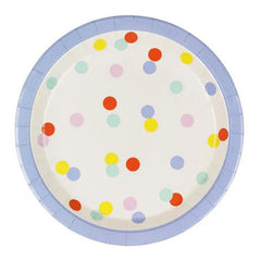 Confetti Design Paper Plates For Colourful Birthday Party Tables And Celebration Dining (Pack of 6, 23 cm)