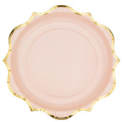 Pink & Gold Paper Plates for Birthday Parties and Celebrations (Pack of 8, 23 cm Diameter)