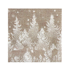 Christmas in the Snow Brown Paper Napkins for Festive Dining (Pack of 20, 12.5 cm)