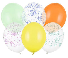 Confetti Design Latex Balloons For Colourful Birthday Party Decorations And Celebration Displays (Pack of 6, 30 cm)