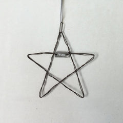 east-of-india-metal-hanging-rustic-small-wire-star-wish-words|3510 |Luck and Luck| 1