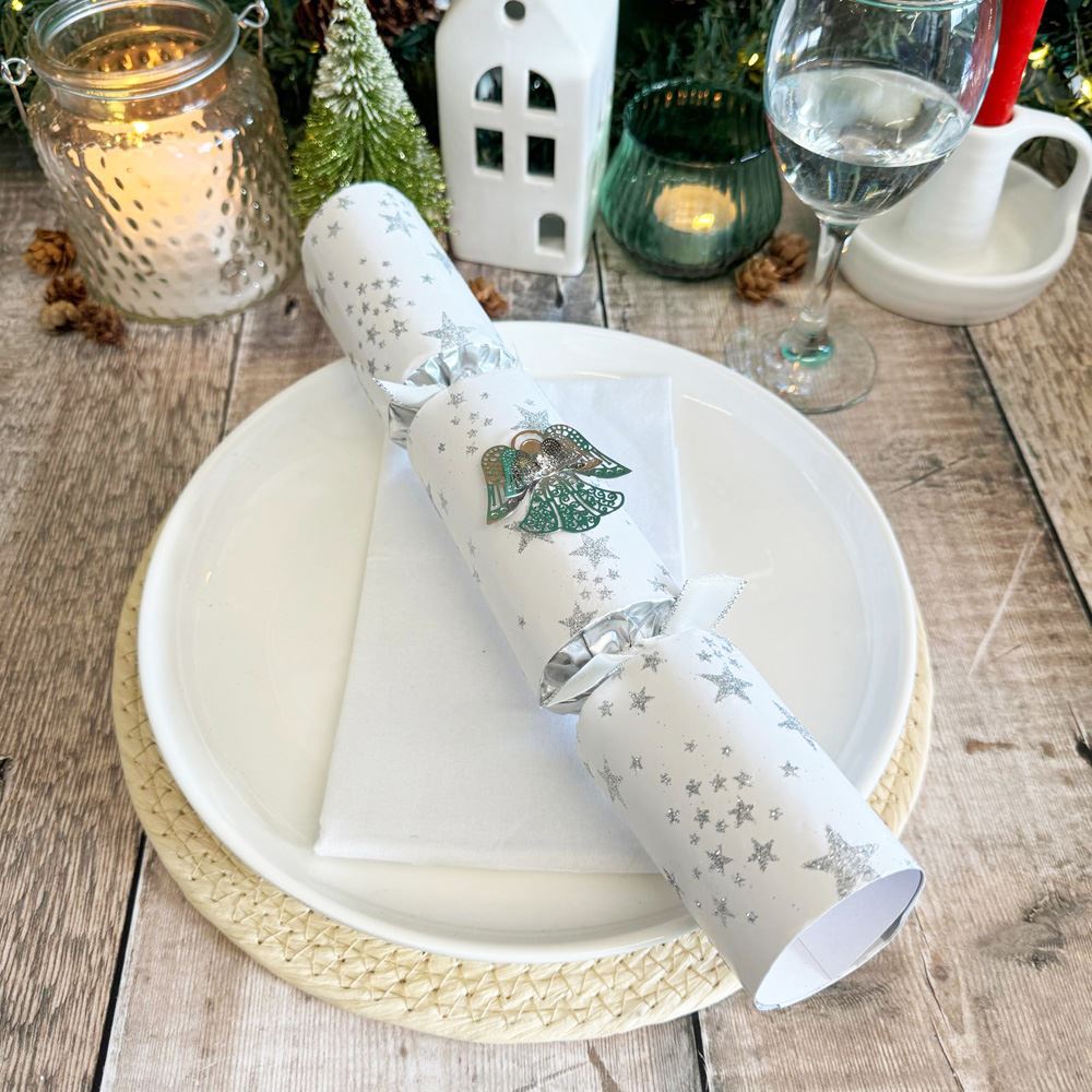 luxury-silver-angel-christmas-crackers-x-6-christmas-table-decor|LL6614|Luck and Luck| 1