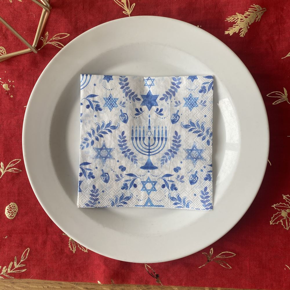 blue-and-white-hanukkah-cocktail-paper-napkins-x-20|C894700|Luck and Luck| 1