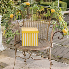 Yellow & White Paper Birthday Card Box for Cards and Messages (20 cm)