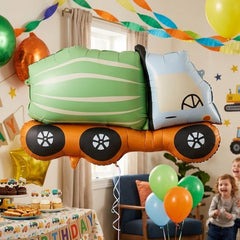 Concrete Mixer Foil Balloon Green Orange Kids Birthday Party Decoration (81 x 48 cm)