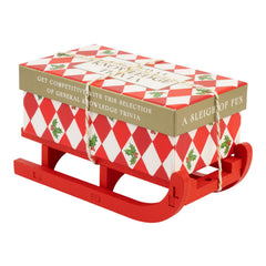 General Knowledge Trivia Mini Sleigh Christmas Party Game Red Green Festive Entertainment